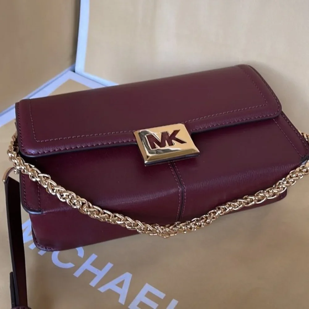 Michael Kors Sonia Medium Leather Shoulder Bag Merlot